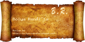 Bolya Renáta névjegykártya